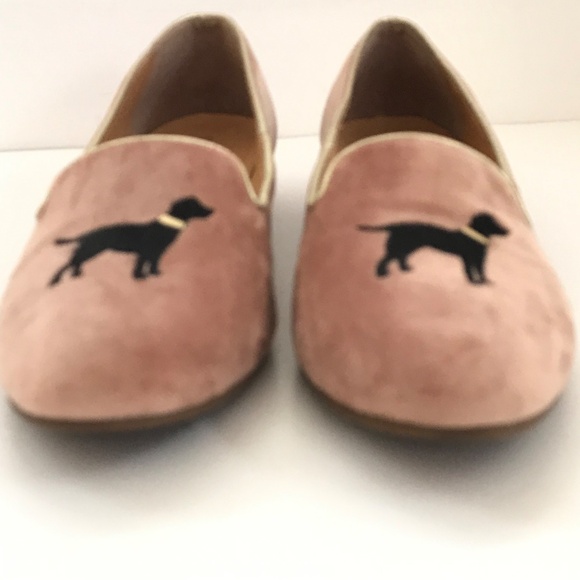 Jack Rogers Pink Velvet Embroidered Dog Loafers - Picture 5 of 15